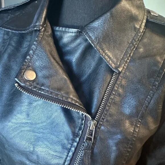 Max Studio Faux Leather Biker Jacket | Classic Moto Style - Picture 4 of 10